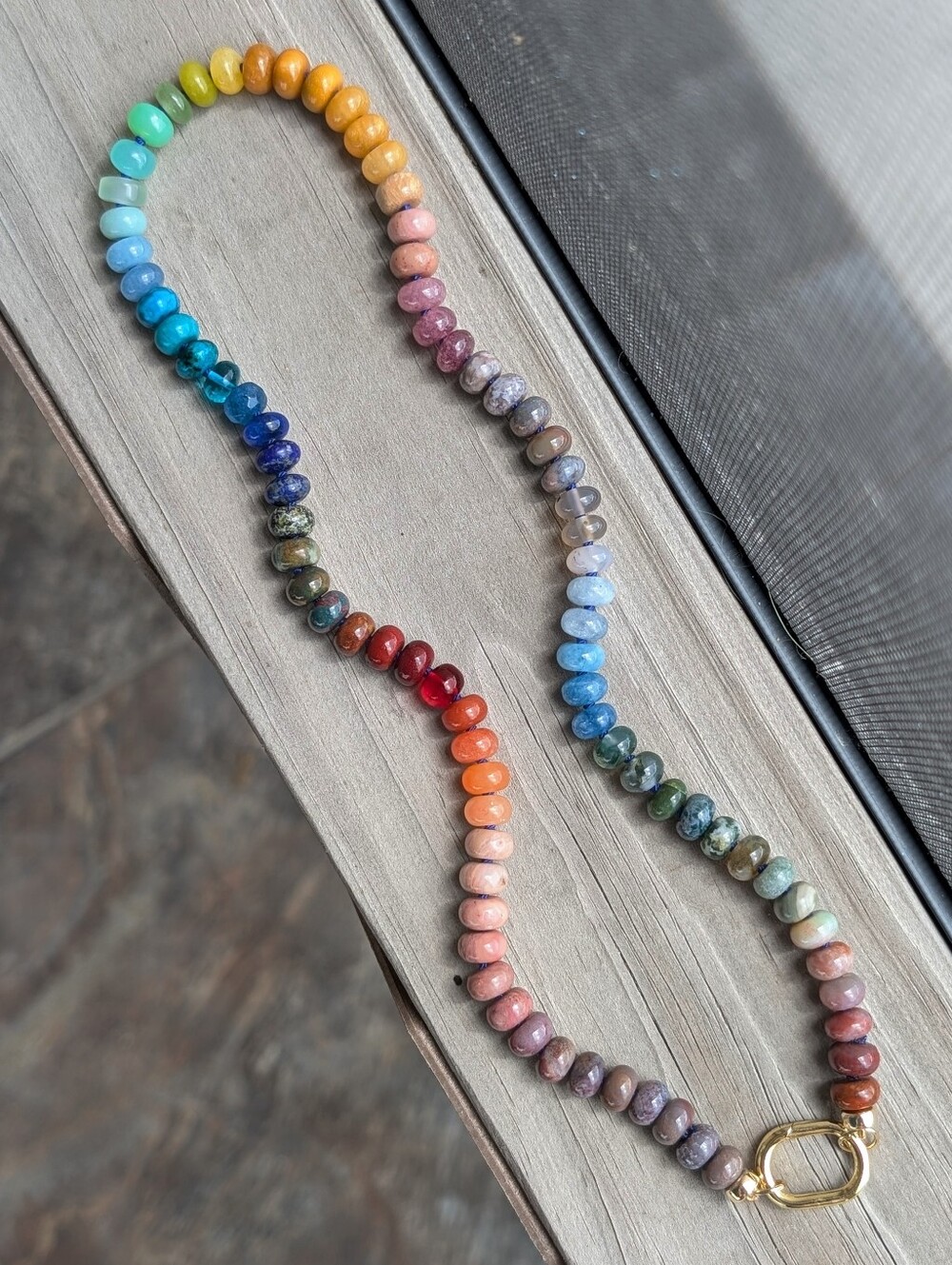 Beaded Gemstone Necklace Holds Charms